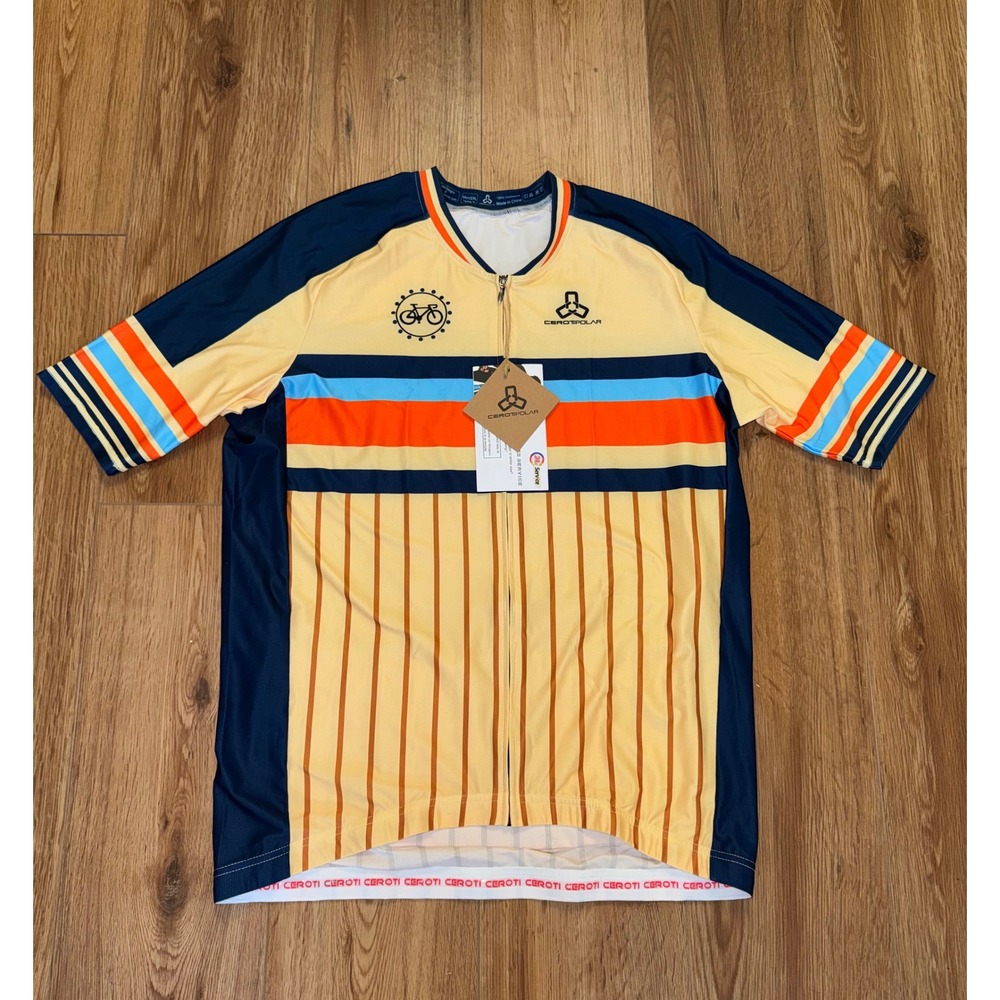 Cerotipolar‎ Mens Cycling Jersey 2XL Short Sleeve Full Zip Coolmax Training Fit
